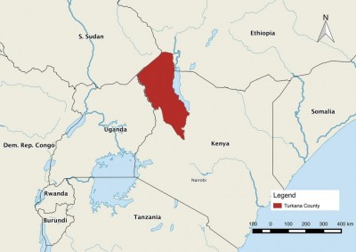 Figure 1. Map showing the location of Turkana County in northern Kenya.